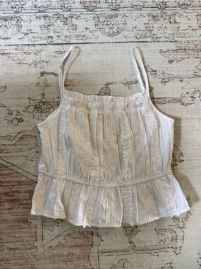 Women’s White Ruffle Lace Cami Top